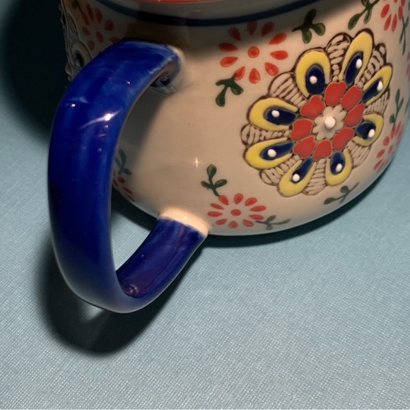 Farmer's Ceramic Mug Yokohama Studio Crafted HandPainted Floral Raised Dot Japan - Picture 6 of 9